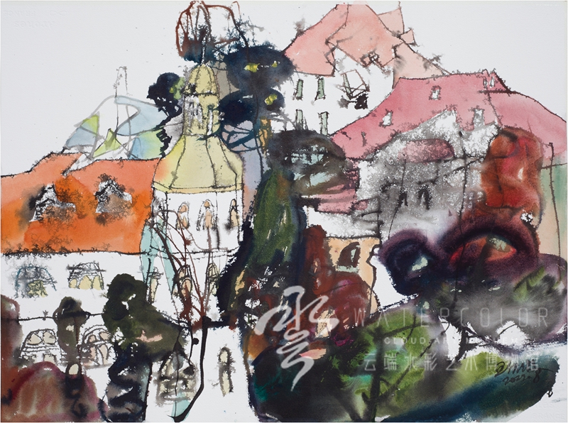 王绍波 《老城》 52*74cm 2022年